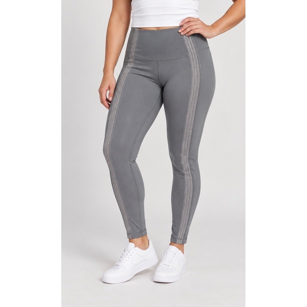 Lululemon Power Lines Pant Size 10 Gray High Rise Everlux Mesh Yoga Leggings